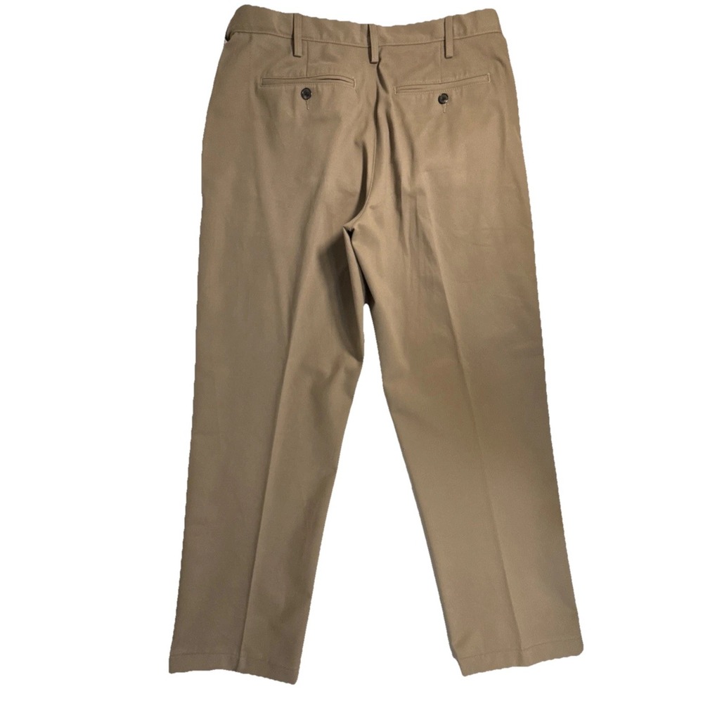 Land's End Traditional Fit Straight Leg Dress Pants Men's 36 Khaki Flat Front - Picture 8 of 12